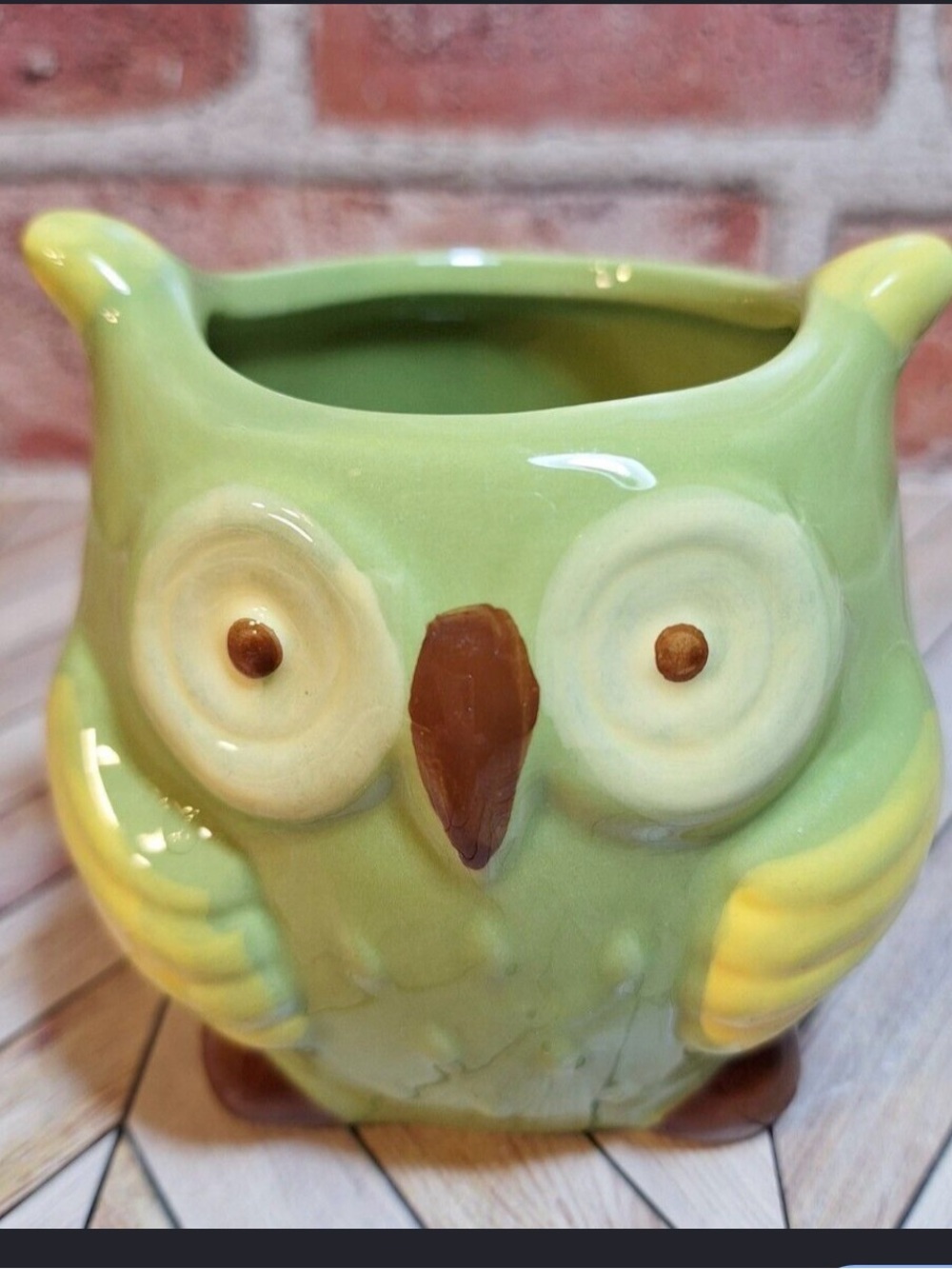 Orlando  nib Green Owl Ceramic Planter - Decorative Home Art